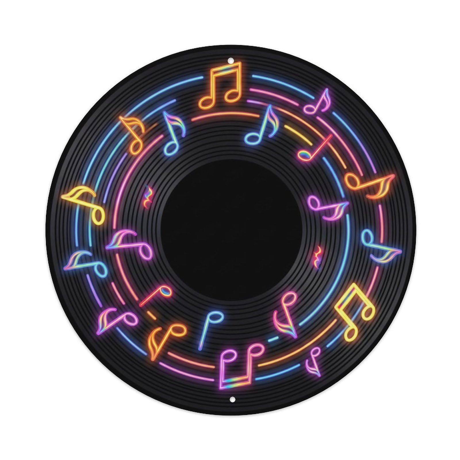 Colorful Music Vinyl Records Flawless Color Harmony Metal Tin Sign