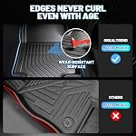Orealtrend Tapis de sol de voiture compatibles avec Toyota Highlander 7 & 8 Passagers 2014-2019 Floor Liners Toutes les garde météo Déversement Proof Black Front & Arrière & 3rd Tapis de voiture de ligne personnalisé Fit Anti Slip