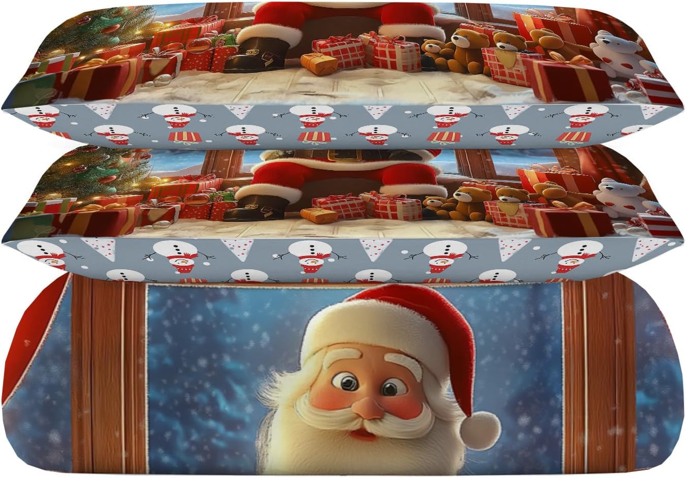 Christmas Quilt Set Queen - Cartoon Cute Christmas Tree Quilts for Queen Size Bed, Suitable for Children and Teenagers Pattern Bedding Set - Soft Microfiber Lightweight Coverlet Bedspread