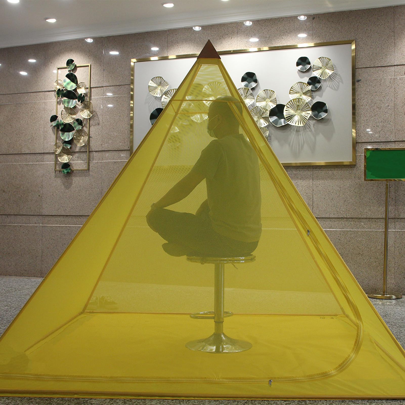 Grande Piramide di Rame per Meditazione, rilassamento, guarigione, Cappello piramidale Triangolare per caricare Cristalli di Pietre preziose, Accessorio per Meditazione