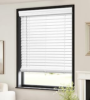 LazBlinds 2-inch Cordless Faux Wood Blinds with Royal Valance, Room Dark...