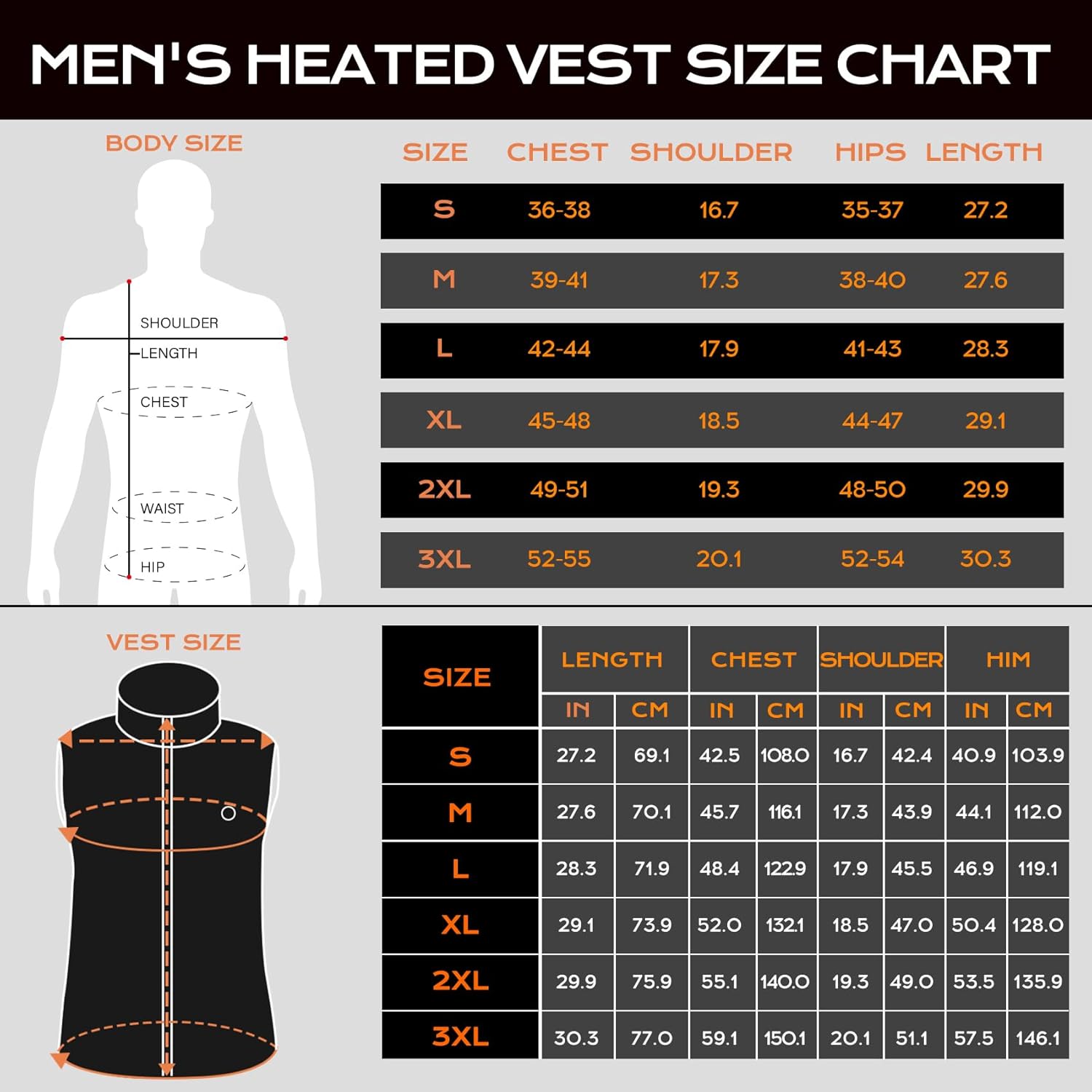 Heated Vest Men with Battery Pack Included, Electric Heating Vests Warm Winter for Hiking, 15-Zones/7.4V/16000mAh - Image 7