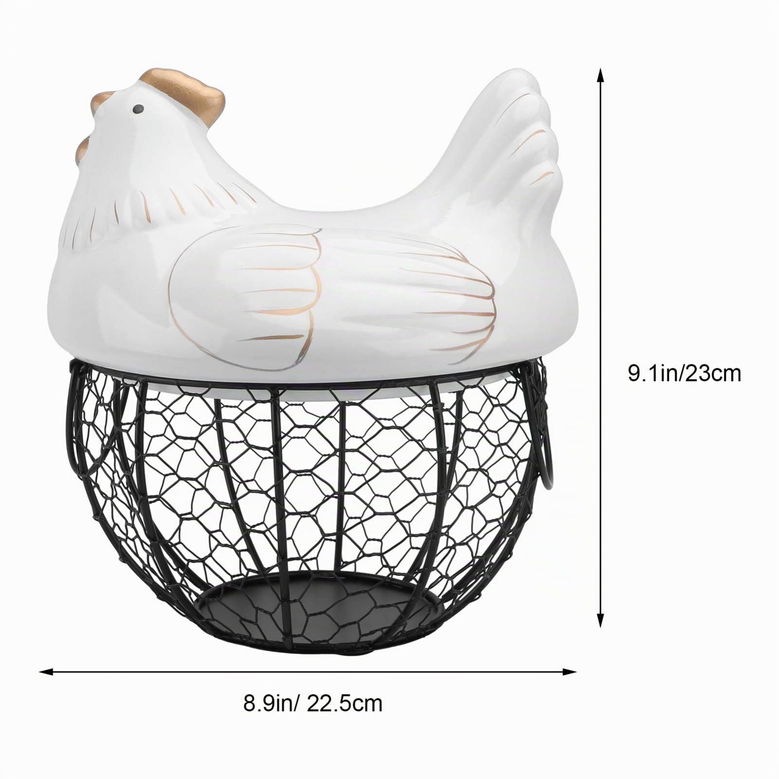 BESPORTBLE 1pièce Panier De Rangement Couvercle Corbeille à Fruits Et Œufs Design De Poule Adorable Pour Cuisine Stockage Décoratif