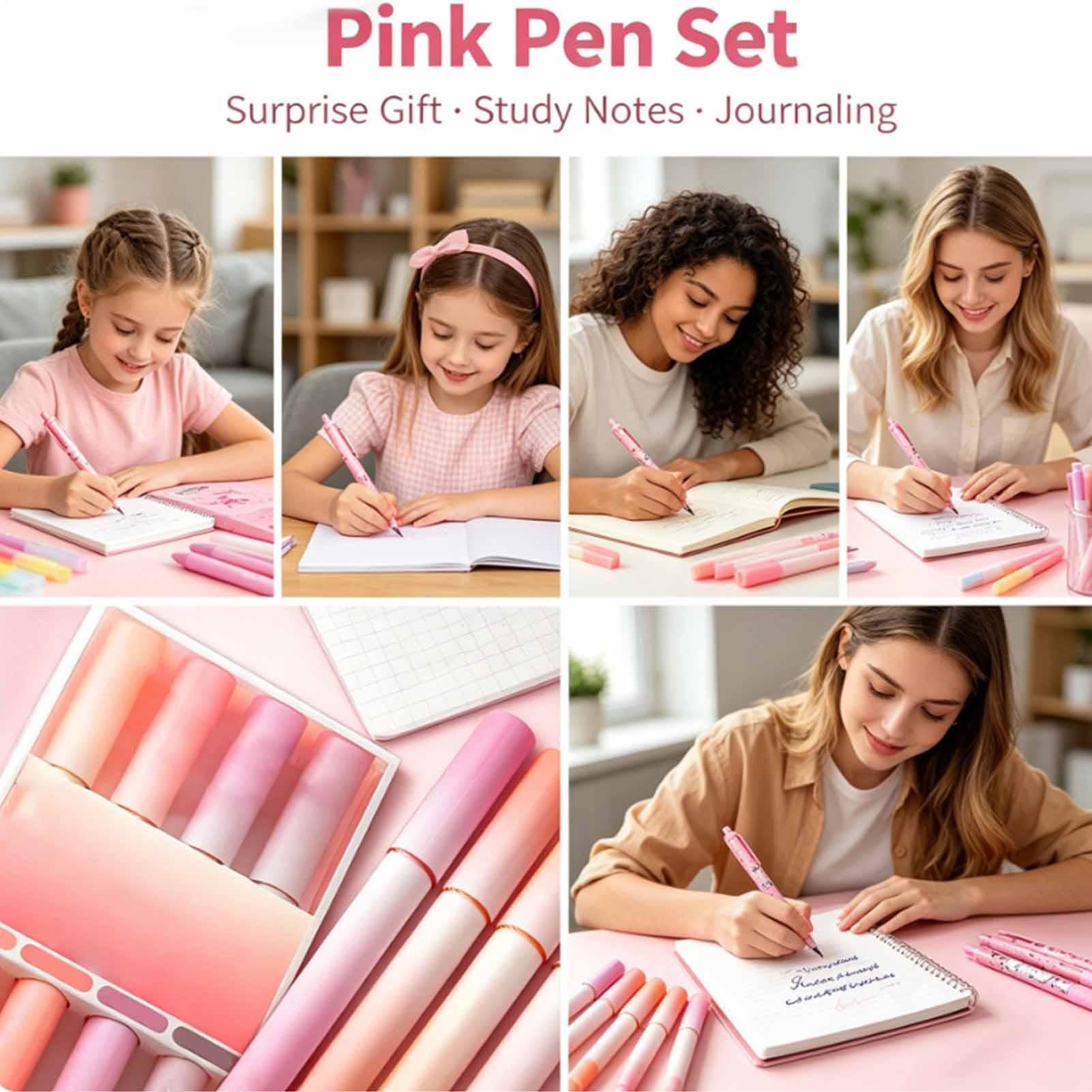 Kit Papeterie Boîte Esthétique À Capacité Généreuse avec 6 Stylos Gel | Trousse à crayons pour étudiantes école collège lycée université cours étude prise de notes devoirs