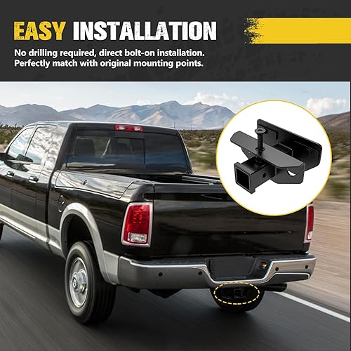 Miniatura 7 de BUNKER INDUST Receptor de enganche de remolque trasero – Compatible con Dodge Ram 1500/2003-2013 Ram 2500 3500 2003-2013, enganche de remolque Clase