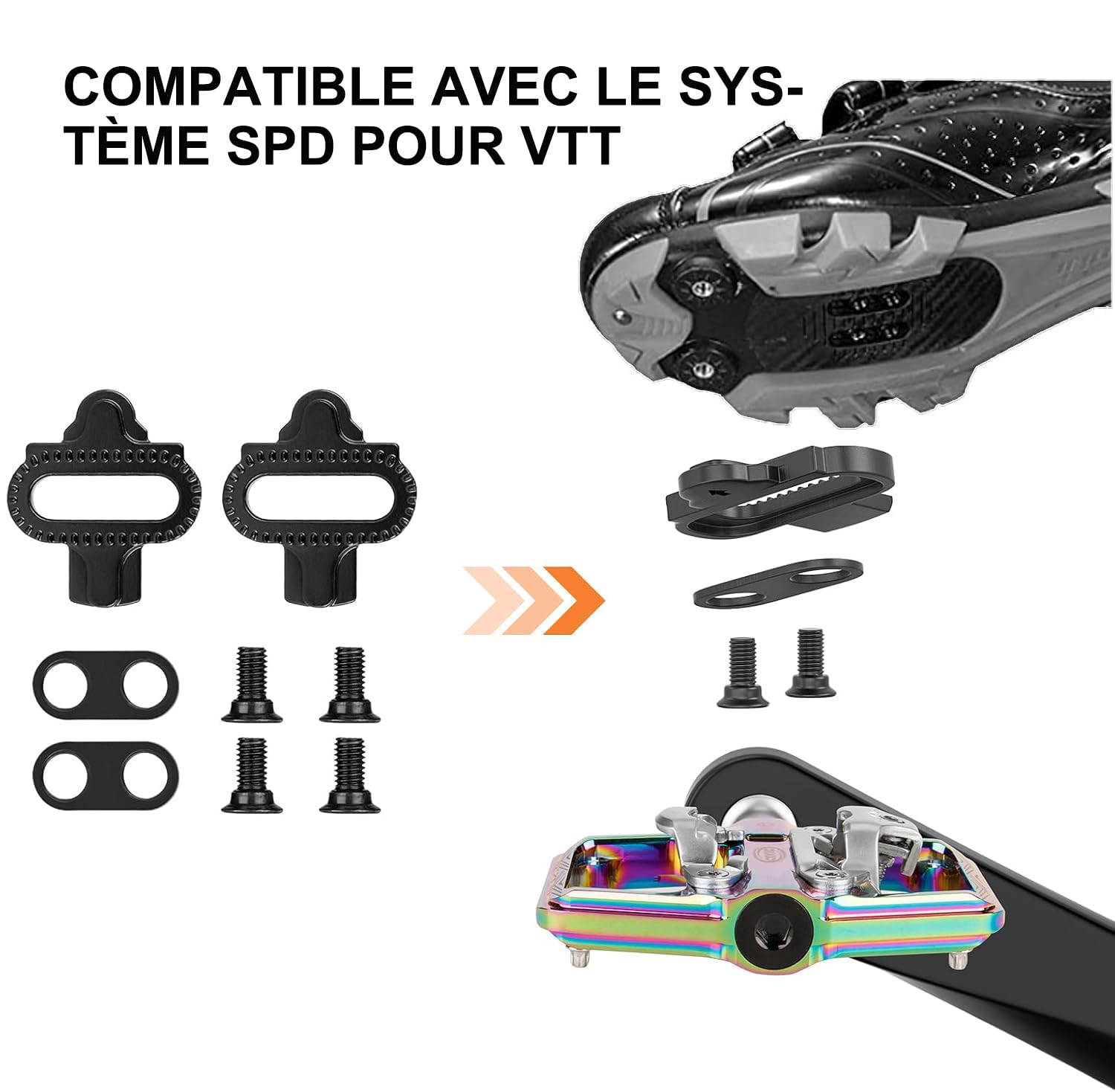 Pédales de VTT compatibles avec Cales Shimano SPD - Pédales Doubles Face Plateforme et automatiques,pédales Plateforme 9/16 et automatiques pour vélo de Route,VTT et vélos Hybrides (Multicolore Pédales de VTT compatibles avec Cales Shimano SPD - Pédales Doubles Face Plateforme et automatiques,pédales Plateforme 9/16 et automatiques pour vélo de Route,VTT et vélos Hybrides (Multicolore