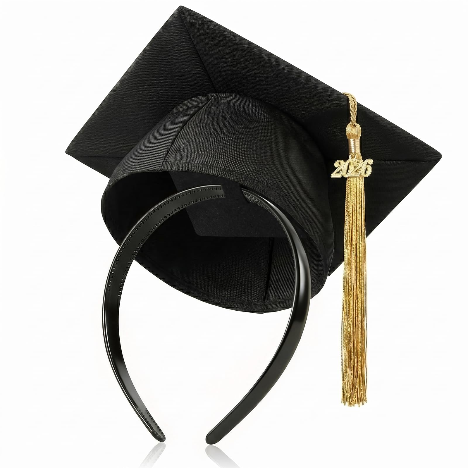 GIURKUU Graduation Cap Headband, Firm Anti-fall HairBand for Graduation Hat, Hat Accessories for Graduates, Students(2 Color), Black 1pc, 1 Count (Pack of 1)-image-4