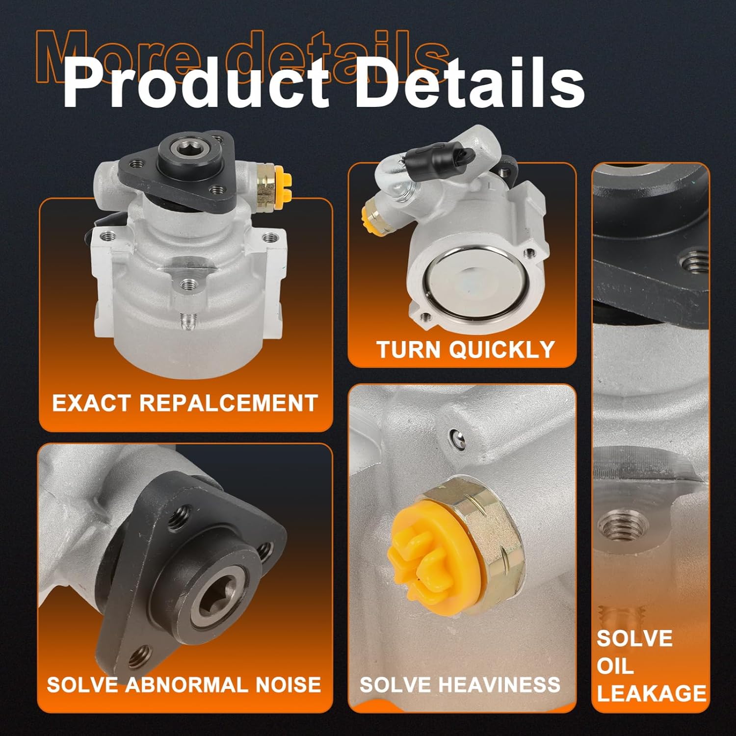 POWER STEERING PUMP - Compatible with 2015 2016 2017 2018 2019 2020 2021 2022 for Ram for ProMaster City steering pump OEM 20-1080 201080 68284379AA 68351814AA 68456706AA