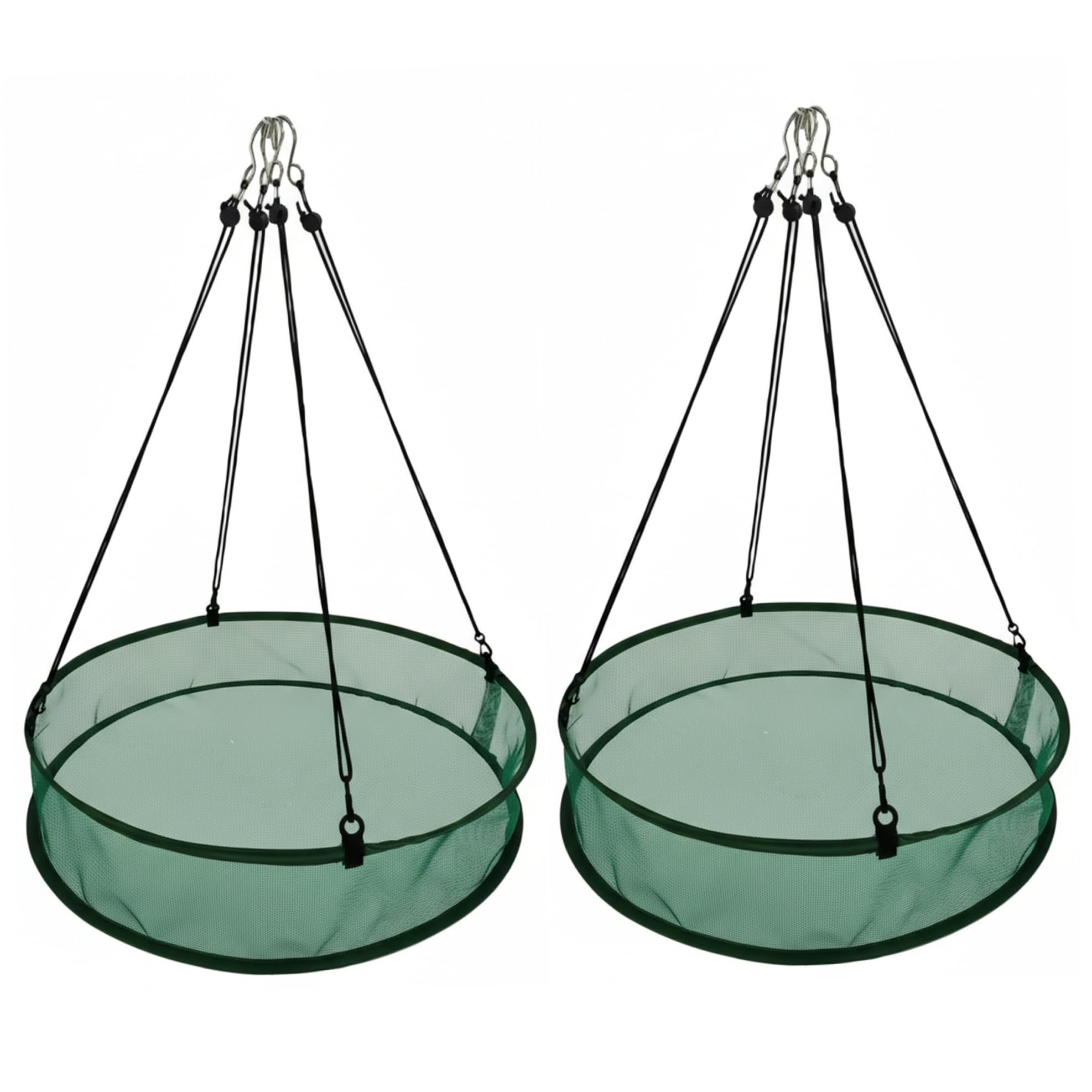 Gemuseeee 2 Pack 20 Inch Green Mesh Bird Seed Catcher Tray Outdoor Hanging Bird Feeder with Seed Catcher for Cage