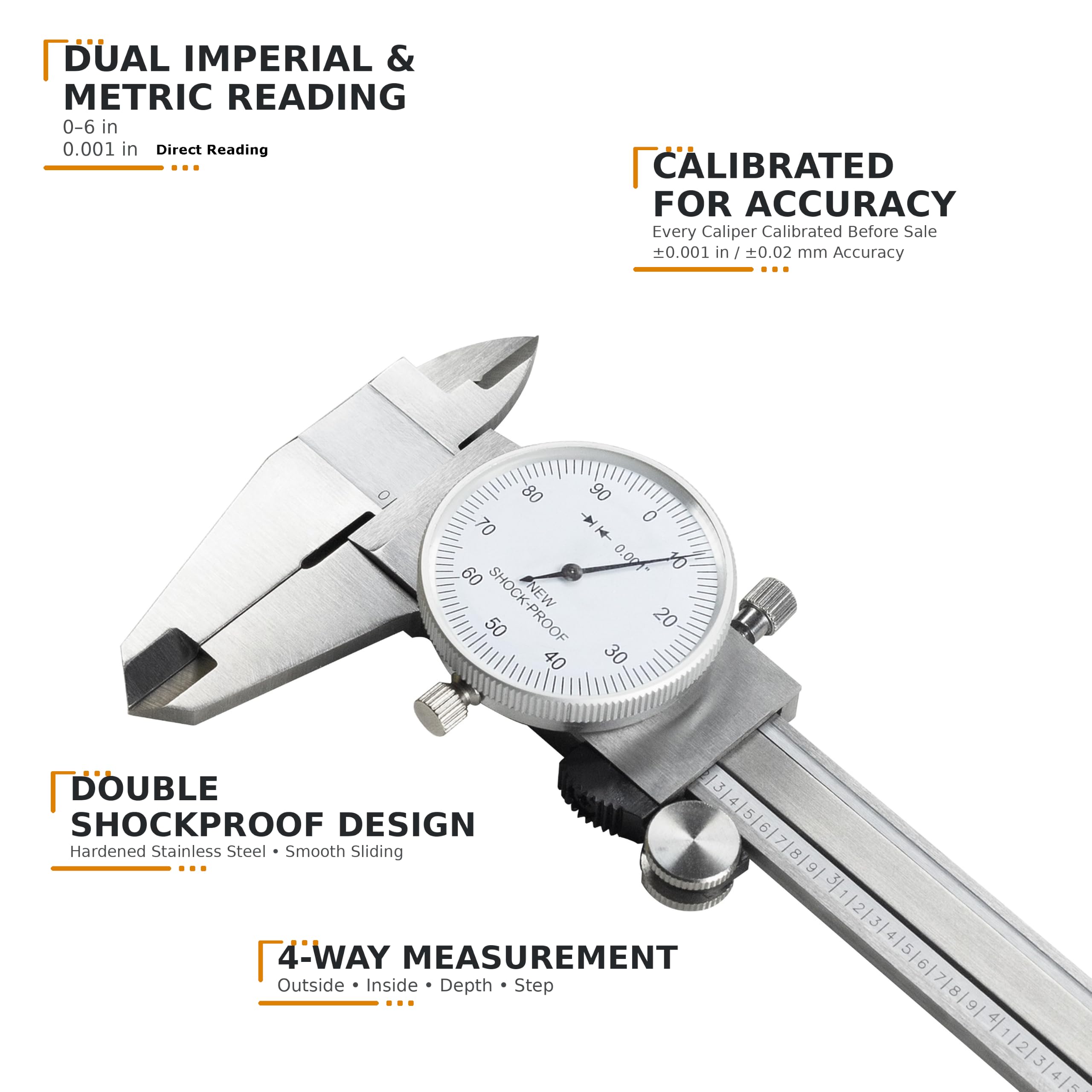 HFS Dial Caliper - 0-6 Inch Precision Measurement -2 HFS Dial Caliper - 0-6 Inch Precision Measurement -2