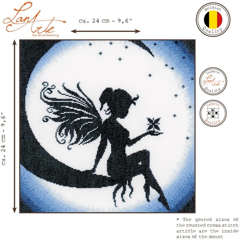 Vervaco Counted Cross Stitch kit Fairy on The Moon, 24 cm
