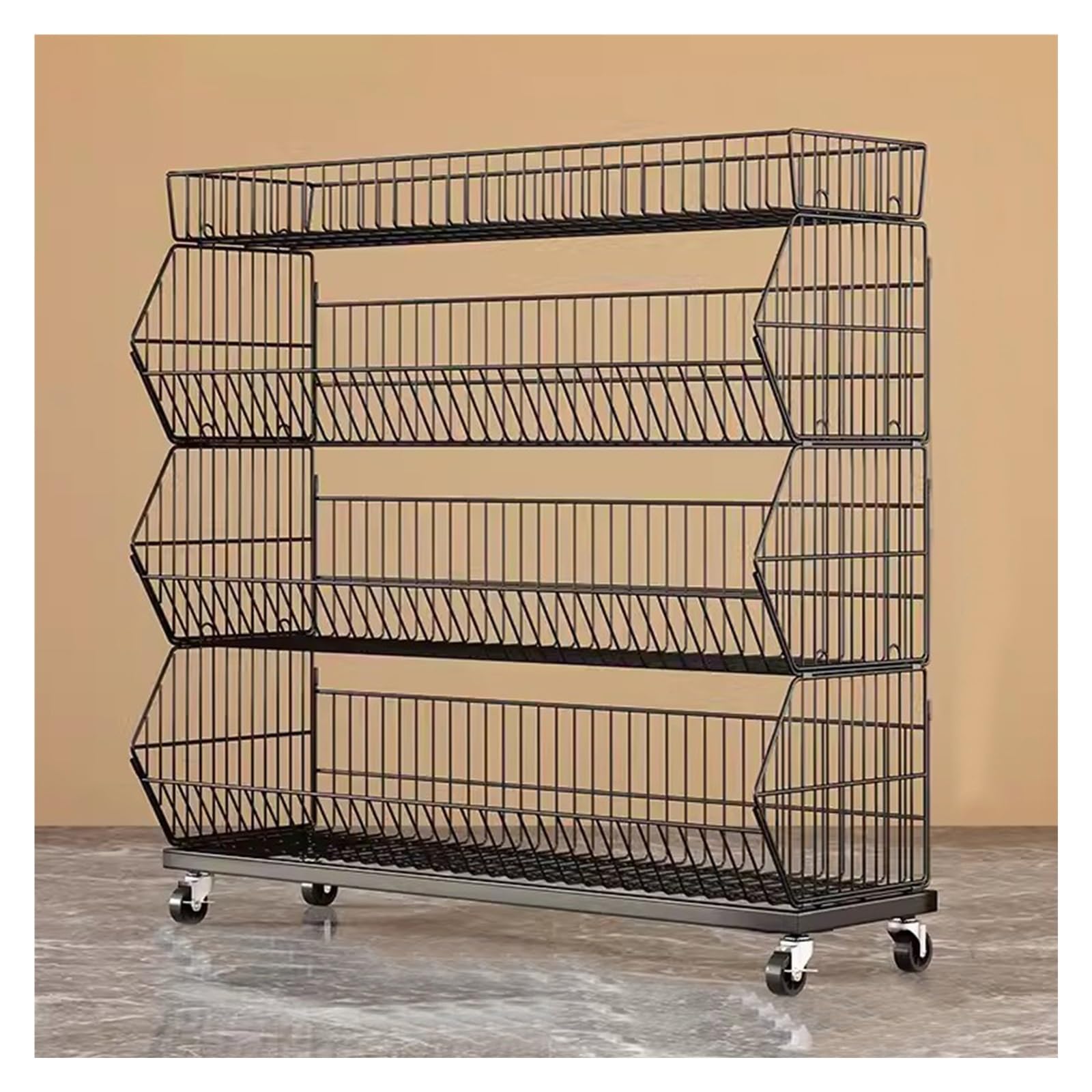 Amazon.com: Freestanding Supermarket Snacks Shelf, 4 Tier Metal Drinks ...