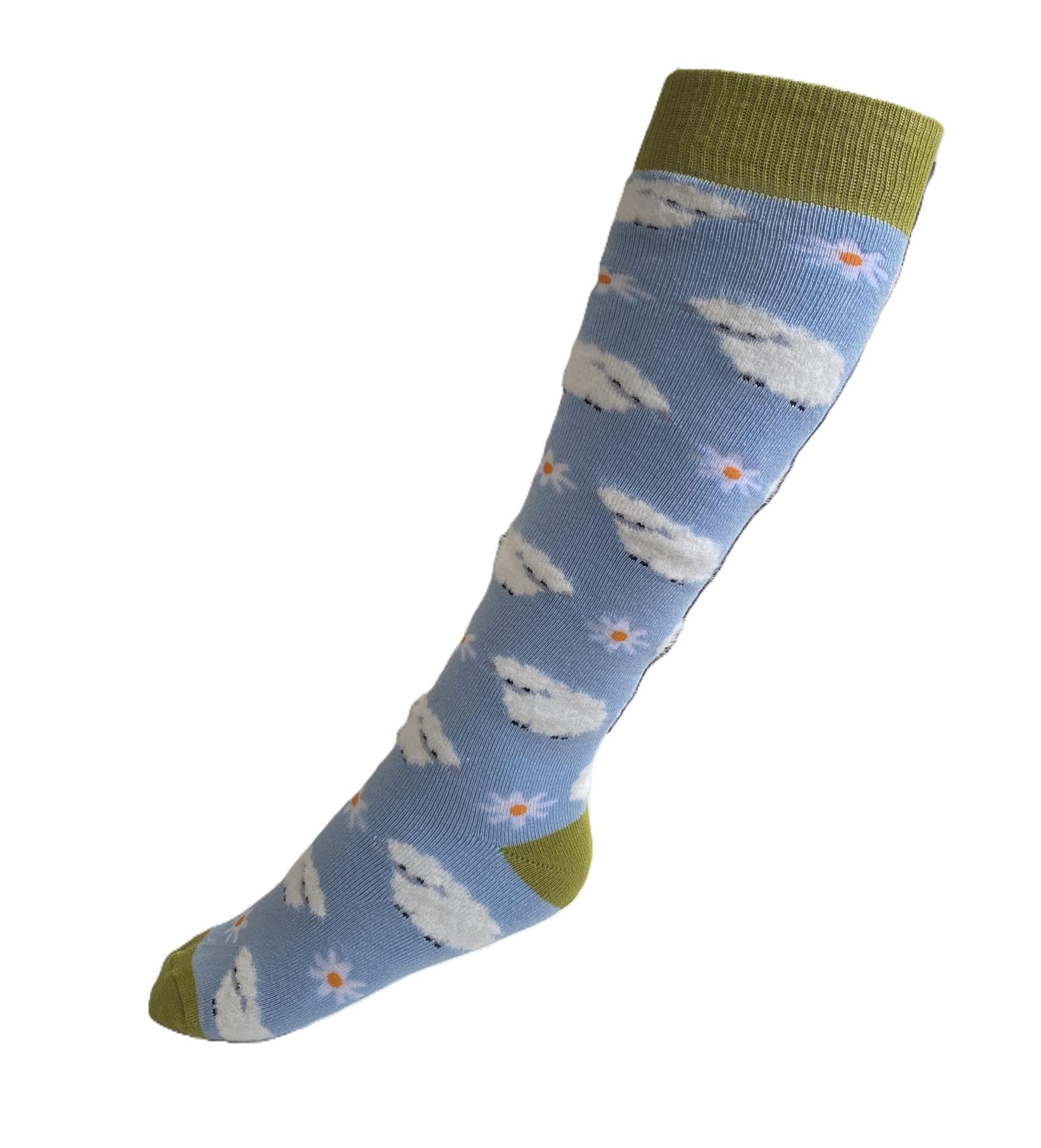 House Of Tweed Women's Sheep Sky Animal Lovers Cotton Rich Breathable Long Wellington Welly Socks Boot Socks 3-7 (Uk, Numeric, 3, 7, Regular, Regular, )