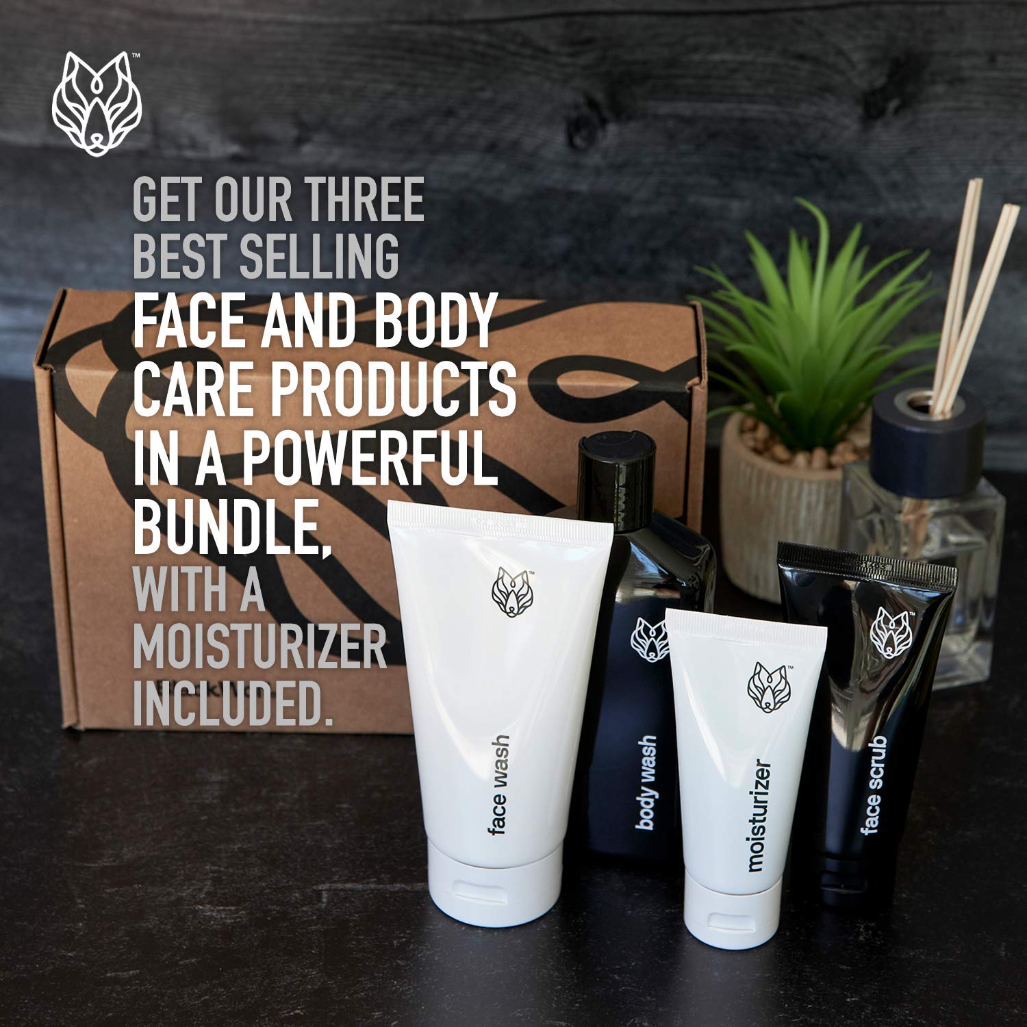 Black Wolf Nation Shower Bundle for Dry Skin Includes Our Activated