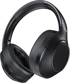 FIFINE fones de ouvido Bluetooth sem fio,fone de ouvido com cancelamento de ruído sobre a orelha e protetores auriculares macios,até 65 horas de reprodução,chamadas telefônicas -X3 Preto