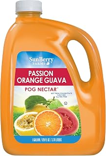 Sunberry Farms POG 128oz Passion Orange Guava Juice - Real Fruit Tropical Nectar, No Artificial Flavors, Family-Size 1 Gallon