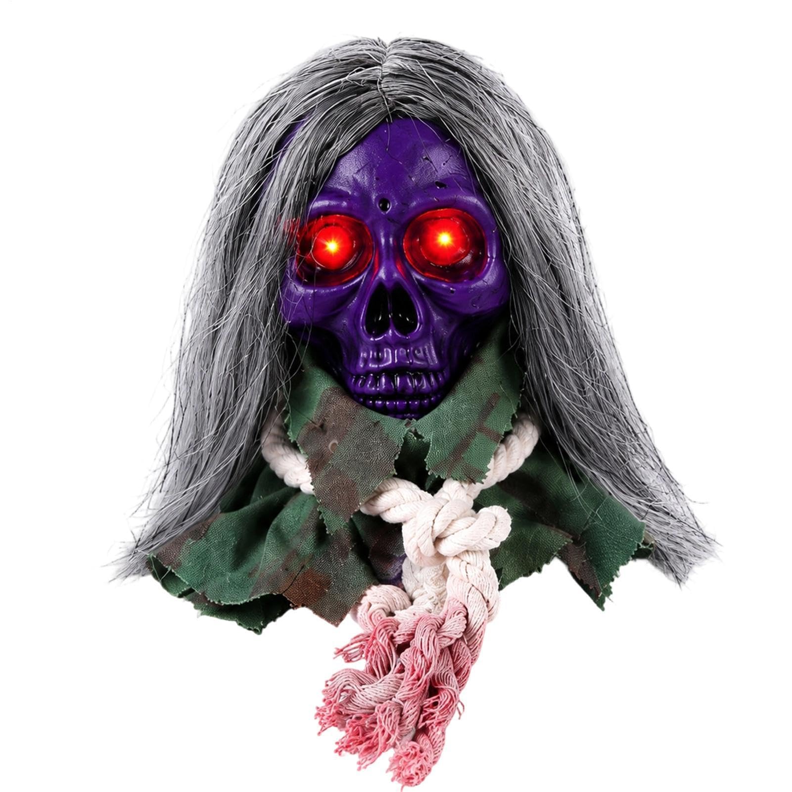 Czaszki Dekoracje Halloweenowe Z Świecącymi Oczami Ruchoma Aktywowana