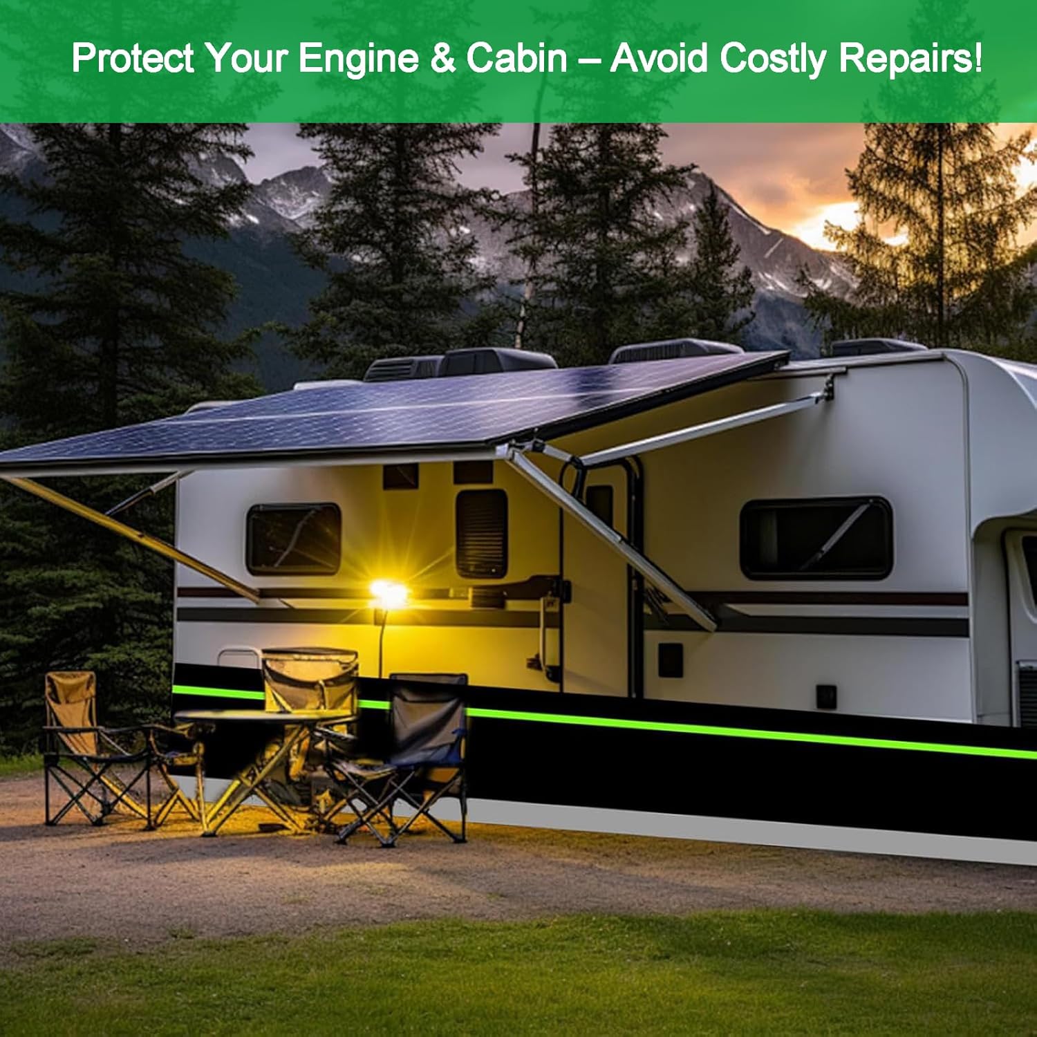 2.62*52.5ft Rv Skirting For Winter, Easy-Fence Rv Skirting For Travel Trailer Motorhomes,Skirting For Rv With Lock Bottom Iron Mesh,Camper Skirting With Reflective Strip Outdoor Parking (52.5ft/16m)