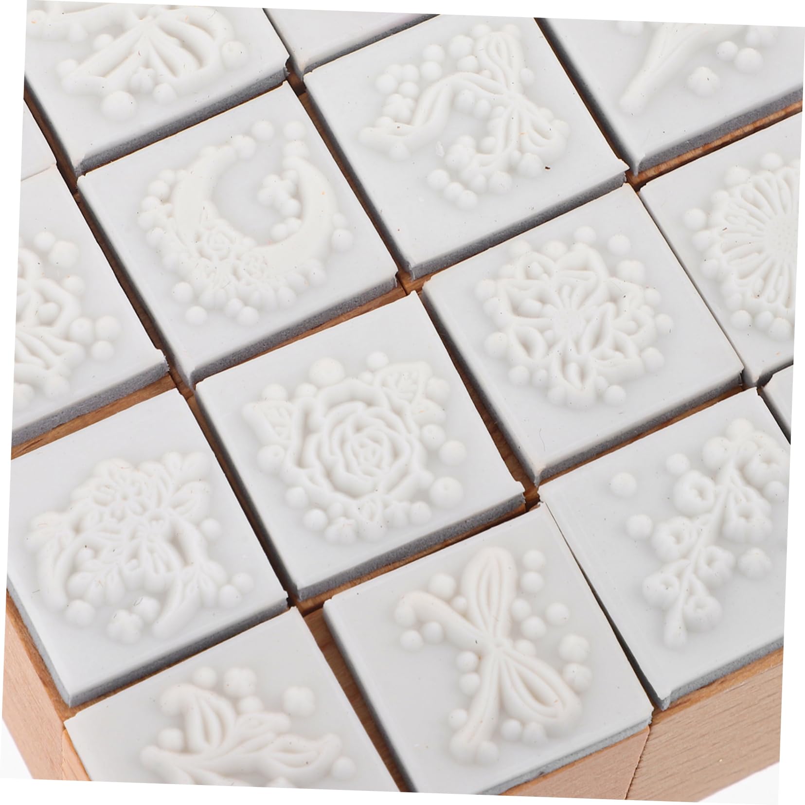 OSALADI 3 Sätze Kinderstempel Grün Pads Blumen Benutzerdefinierte Briefmarken Namensstempel Für Zeitschriftenstempel Personalisiert Chocolate Hölzern 16 Stück * 3