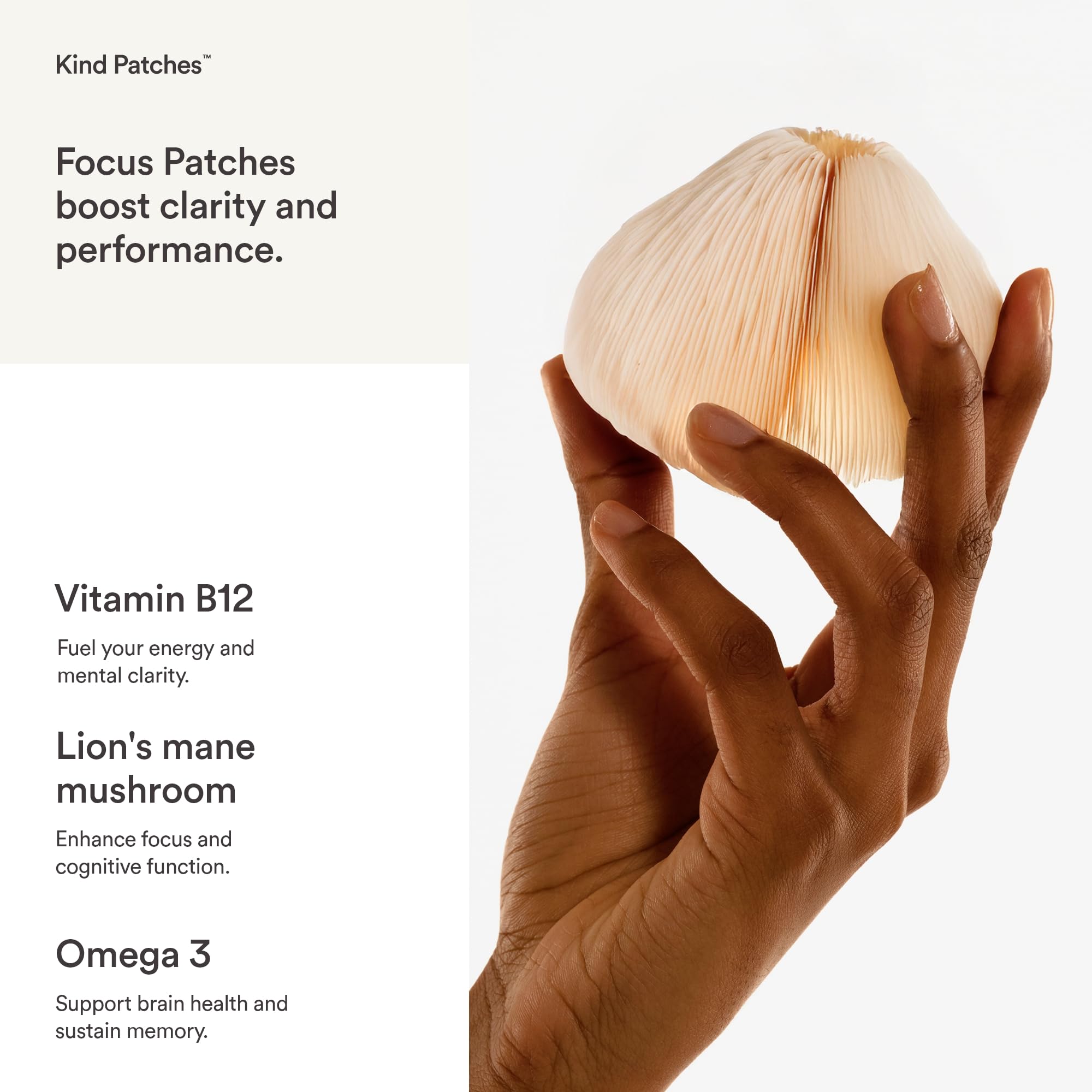 Kind Patches Focus Patches - Mental Clarity and Cognitive Performance - Enhance Productivity with Omega 3, Lion's Mane, L-Theanine, Ginseng - 30 Count — Amazon image 4