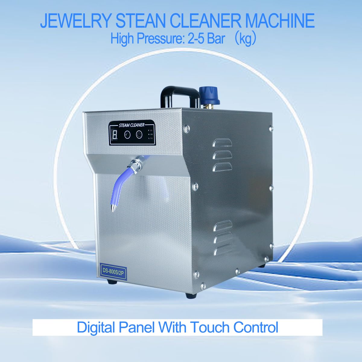 Jewelry Steam Cleaner Machine Professional for Ring Watch 1200W High Pressure Gemstone Cleaned Steamering for Diamond Gold Silver 2L Stainless Steel Automatic Cleaning Equipment for Eyeglasses Scalpel