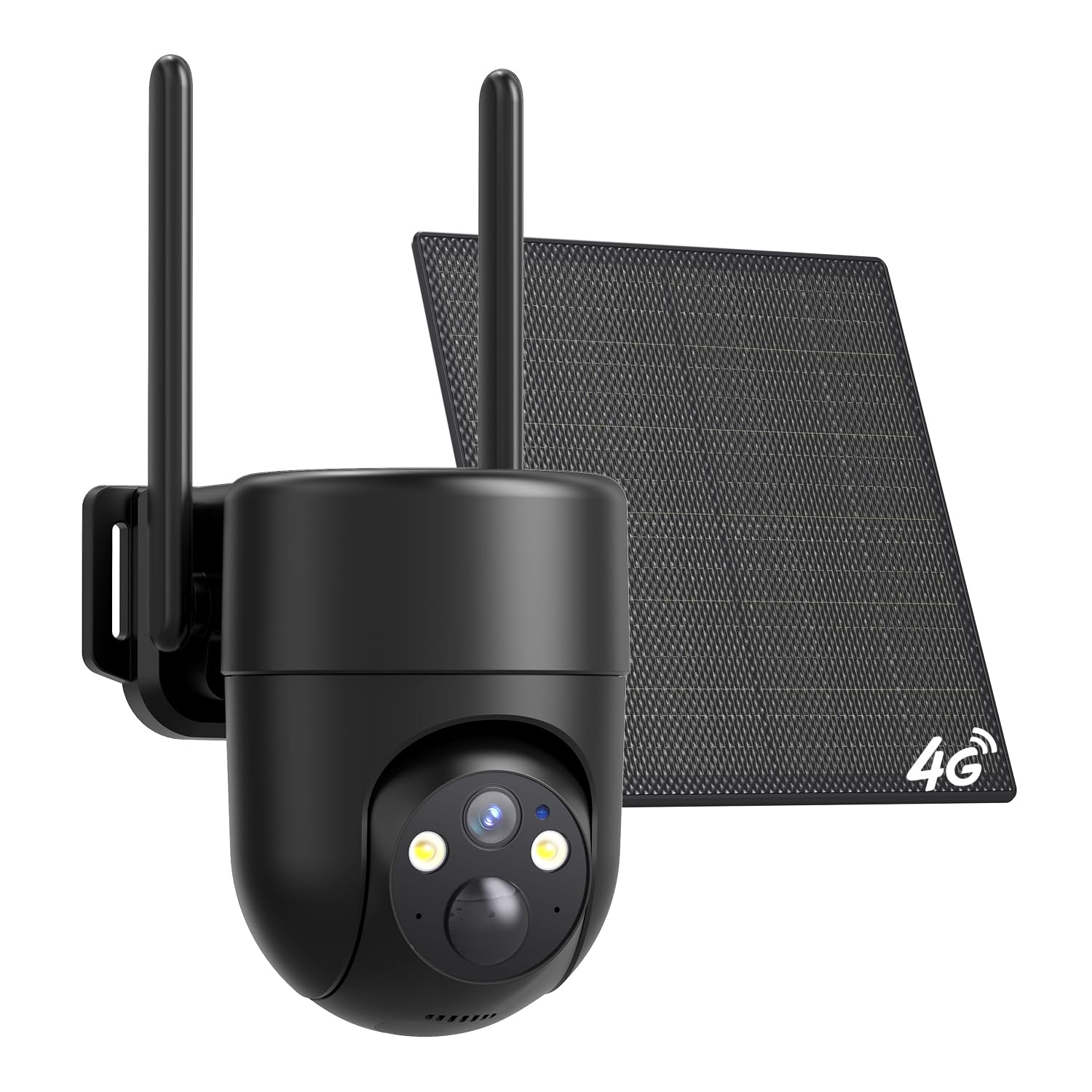 ELYSOO Telecamera di sicurezza cellulare 4G LTE, senza WiFi, telecamera di sicurezza per esterni senza fili con vista completa a 360°, piano dati illimitato, visione notturna a colori 2K, allarme