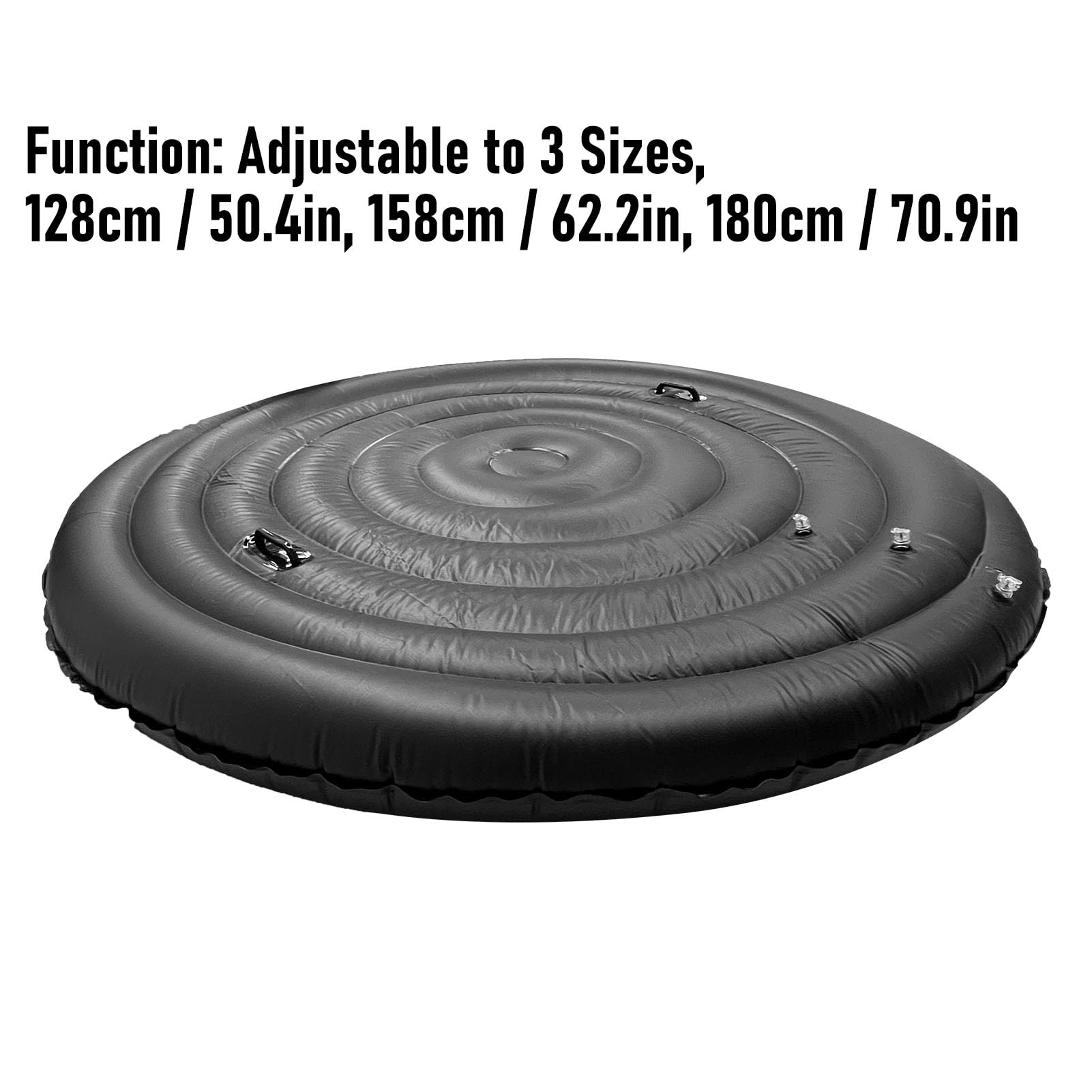 Cubierta inflable para jacuzzi, resistente a la intemperie, tapa aislada con asas, ajustable para jacuzzis y spas redondos de 128 cm, 158 cm, 180 cm, cubierta protectora para exteriores