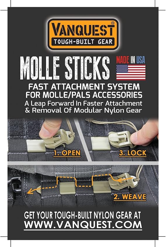 VANQUEST 5 MOLLE Sticks (4 Pack) (Wolf Gray)
