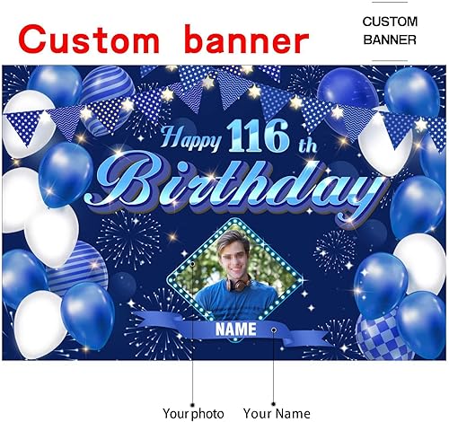 Vista 63 de Cartel personalizado de decoración de cumpleaños número 116 con temática de castillo y princesa, pancarta de tela personalizada para suministros