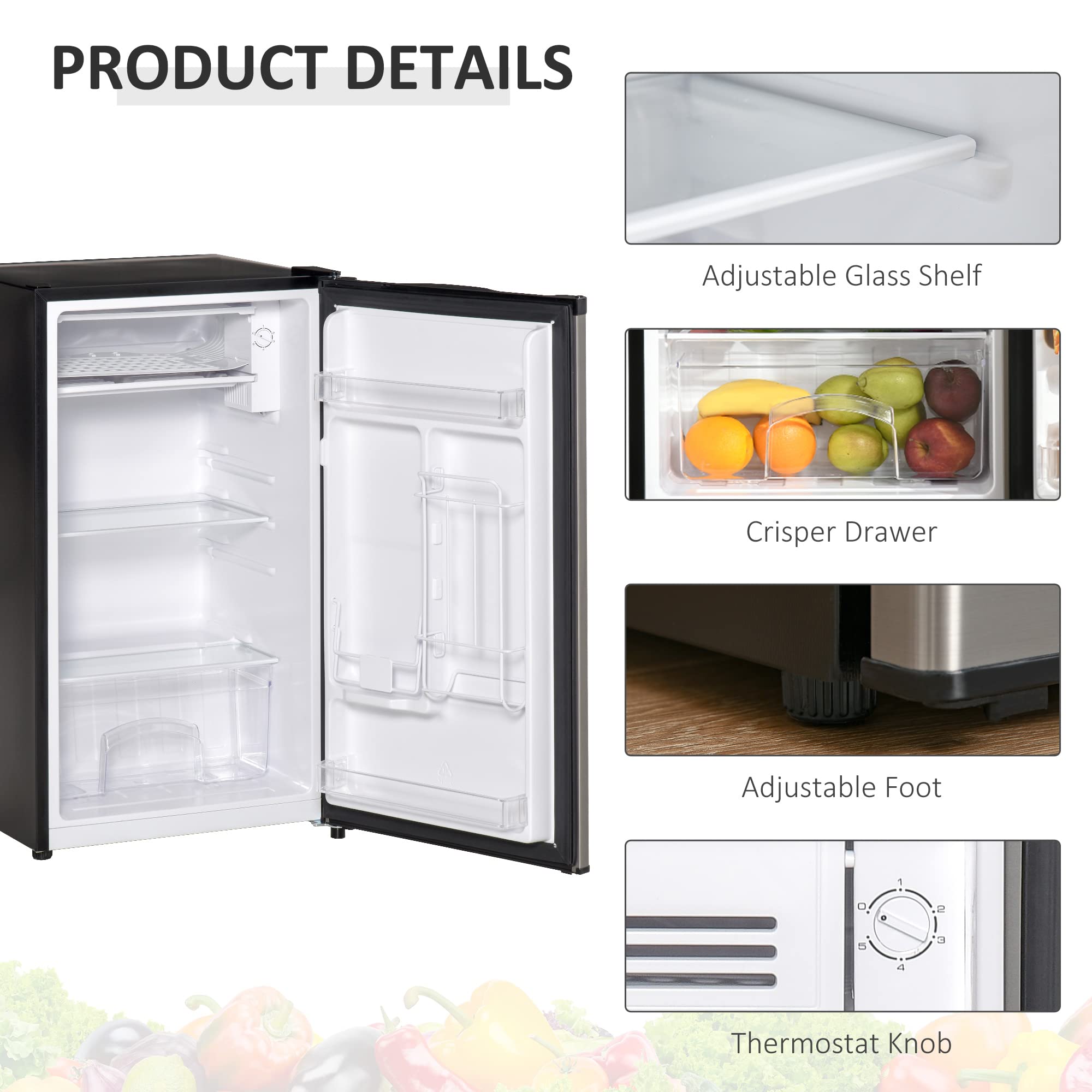 Buy Mini Fridge with Freezer, Compact Mini Refrigerator with 3