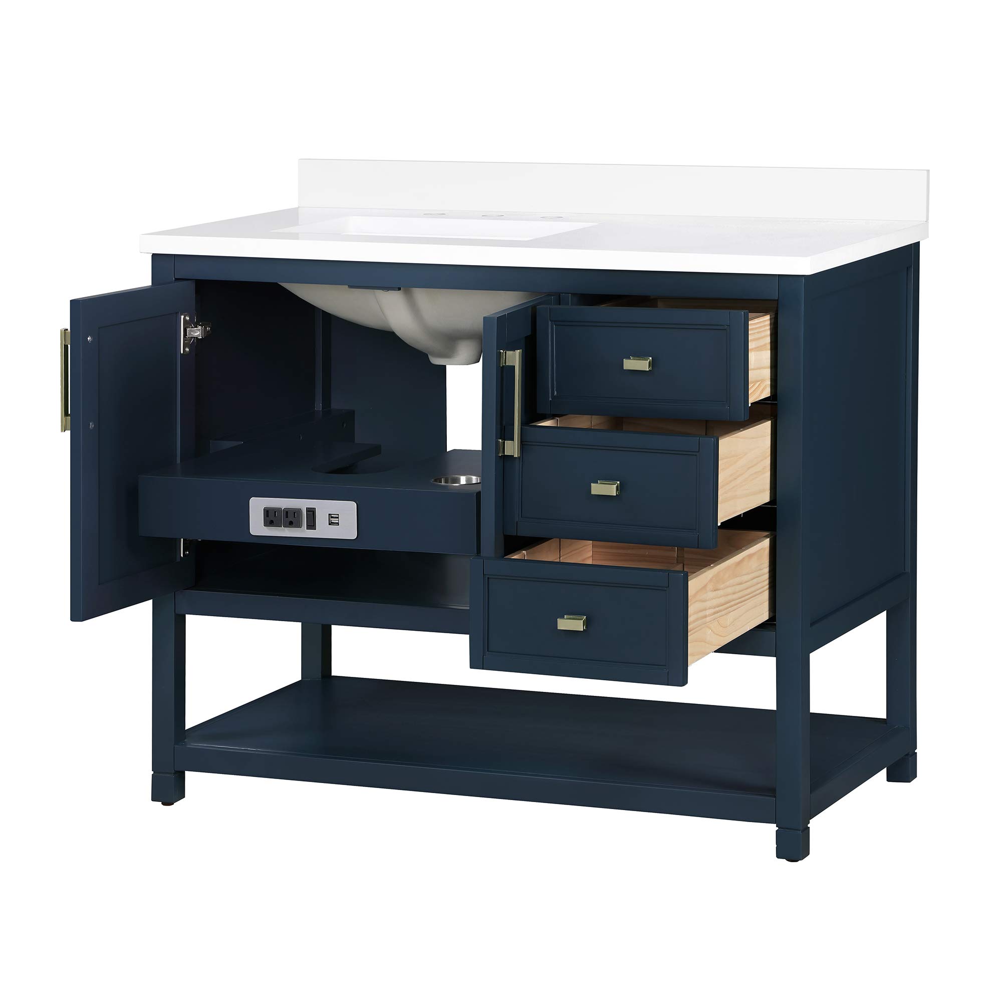 Ove Decors Stanley 42 inch Bathroom Vanity Combo Freestanding Bath Cabinet | Modern Single Sink ...