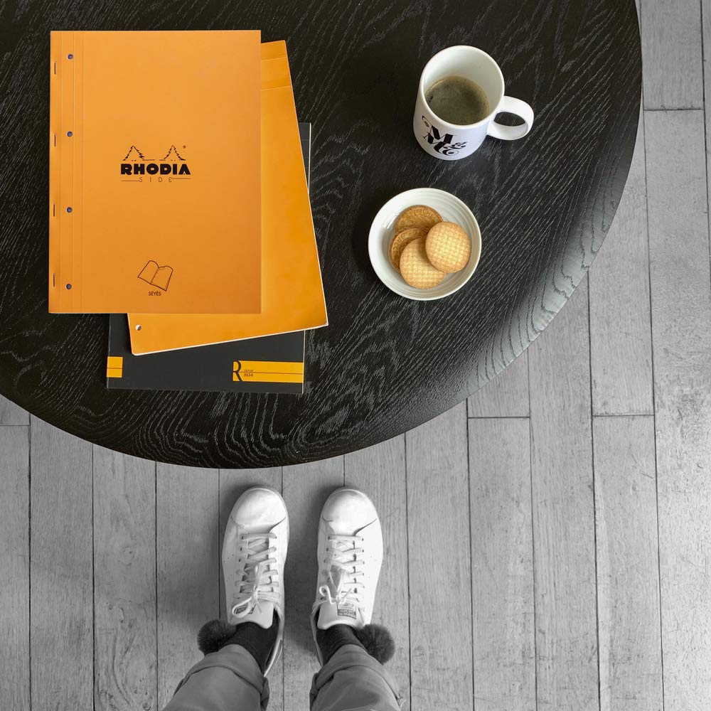 Rhodia Bloc-Notes Agrafés A4 Grands Carreaux Seyès 80 Feuilles Détachables Papier Clairefontaine 80 g/m² Lot de 3