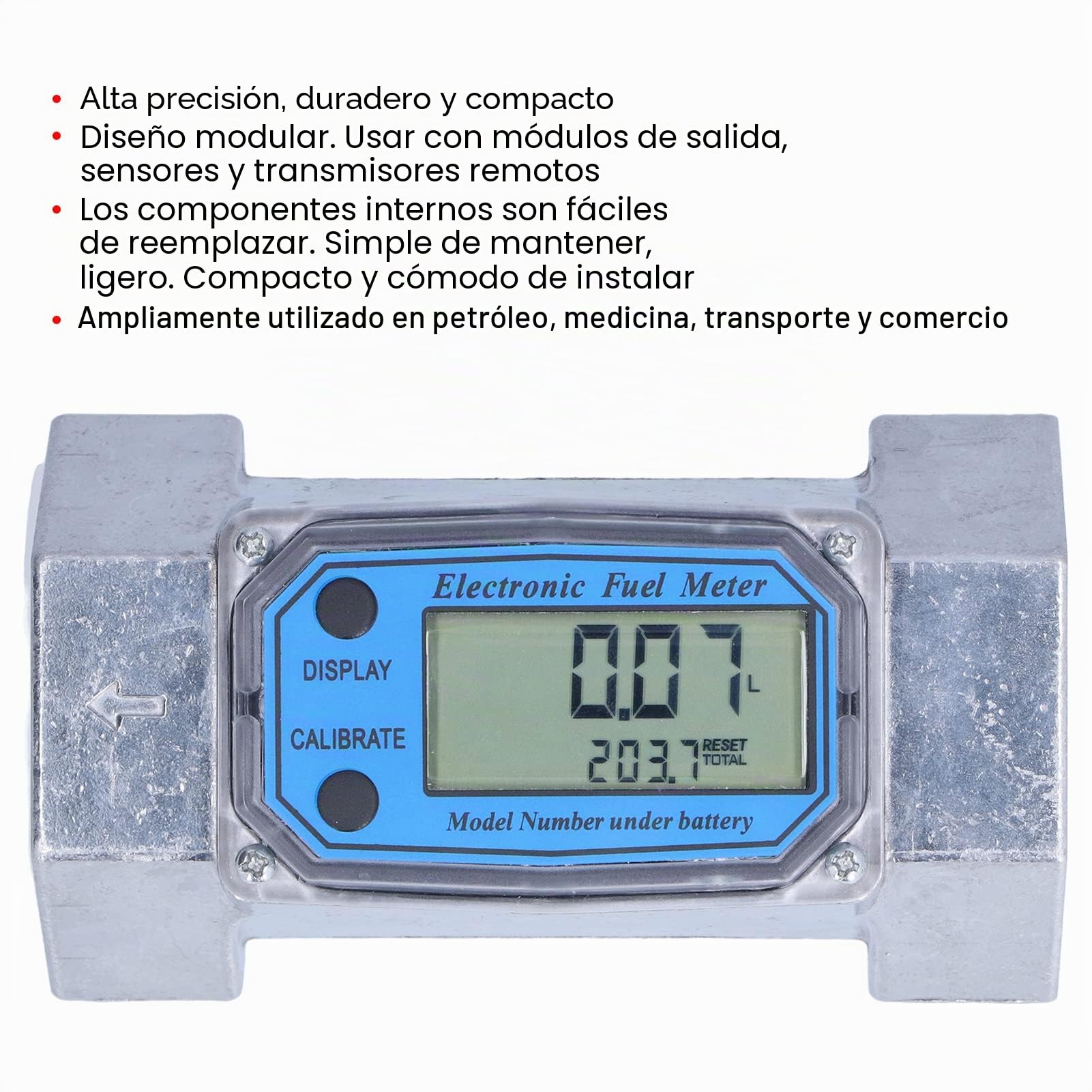 Medidor De Agua Automático Digital Electrónico Para Flujo De Líquidos Gas Aceite Caudalímetro 2 Pulgadas 2.3V - 3.3V LLW 50