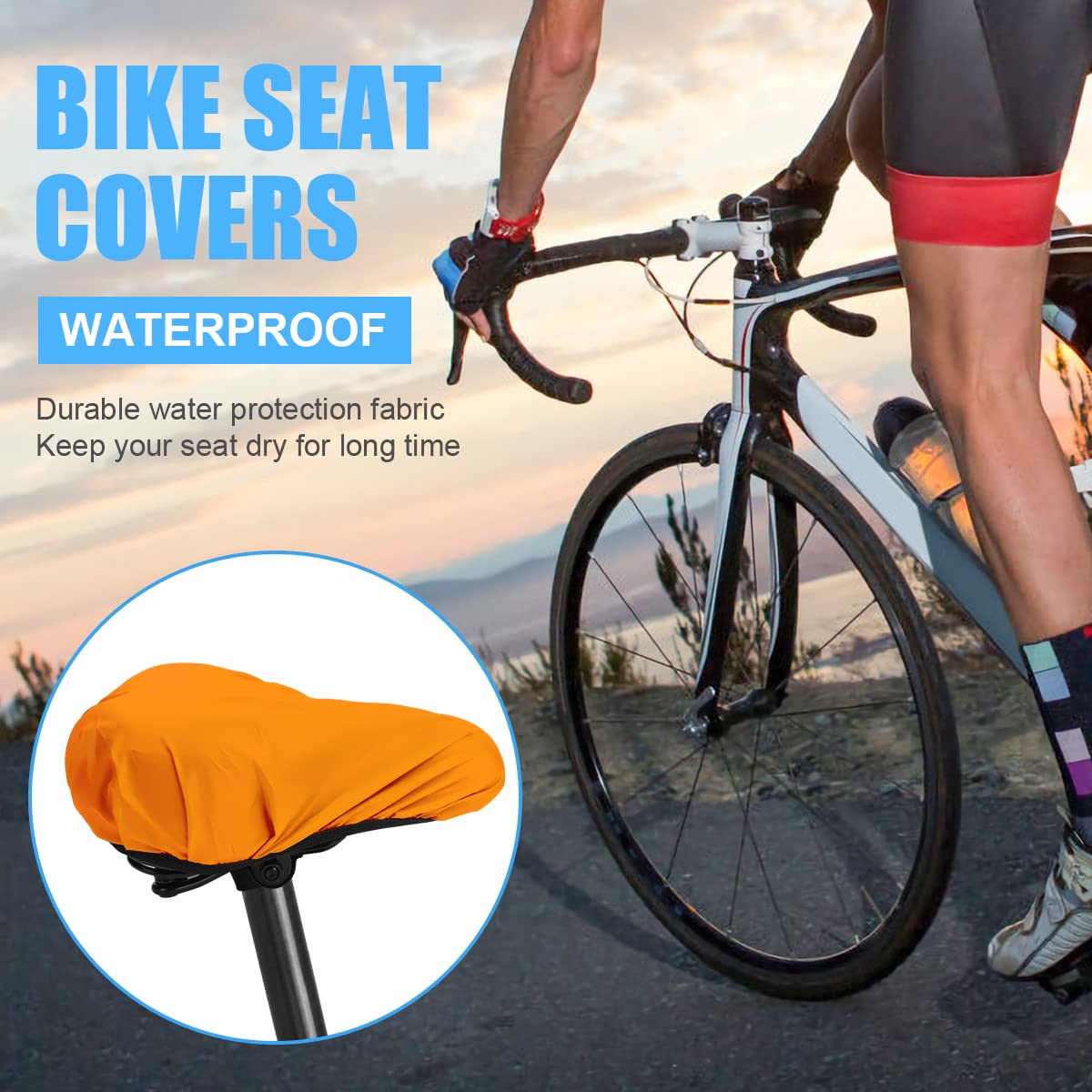 Flinronic Housse de Selle de Vélo, Coussin de Selle en Gel de Vélo, Couvre Selle Gel avec Housse Imperméable, Grande et Confortable, pour VTT de Montagne, Vélo de Route, Vélo D'appartement-27 x