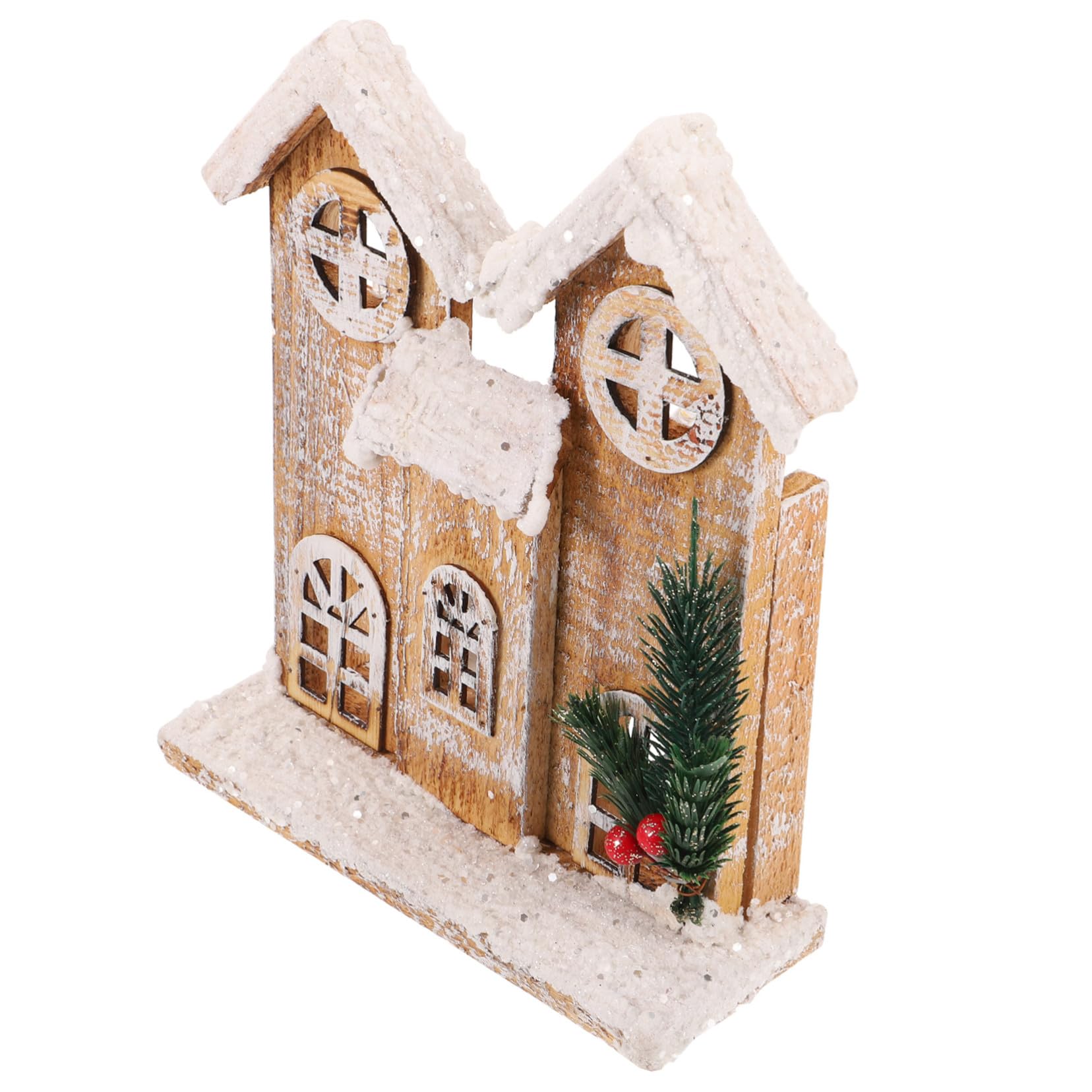 Maison de Noël en bois lumineuse sans pile pour illuminer vos fêtes