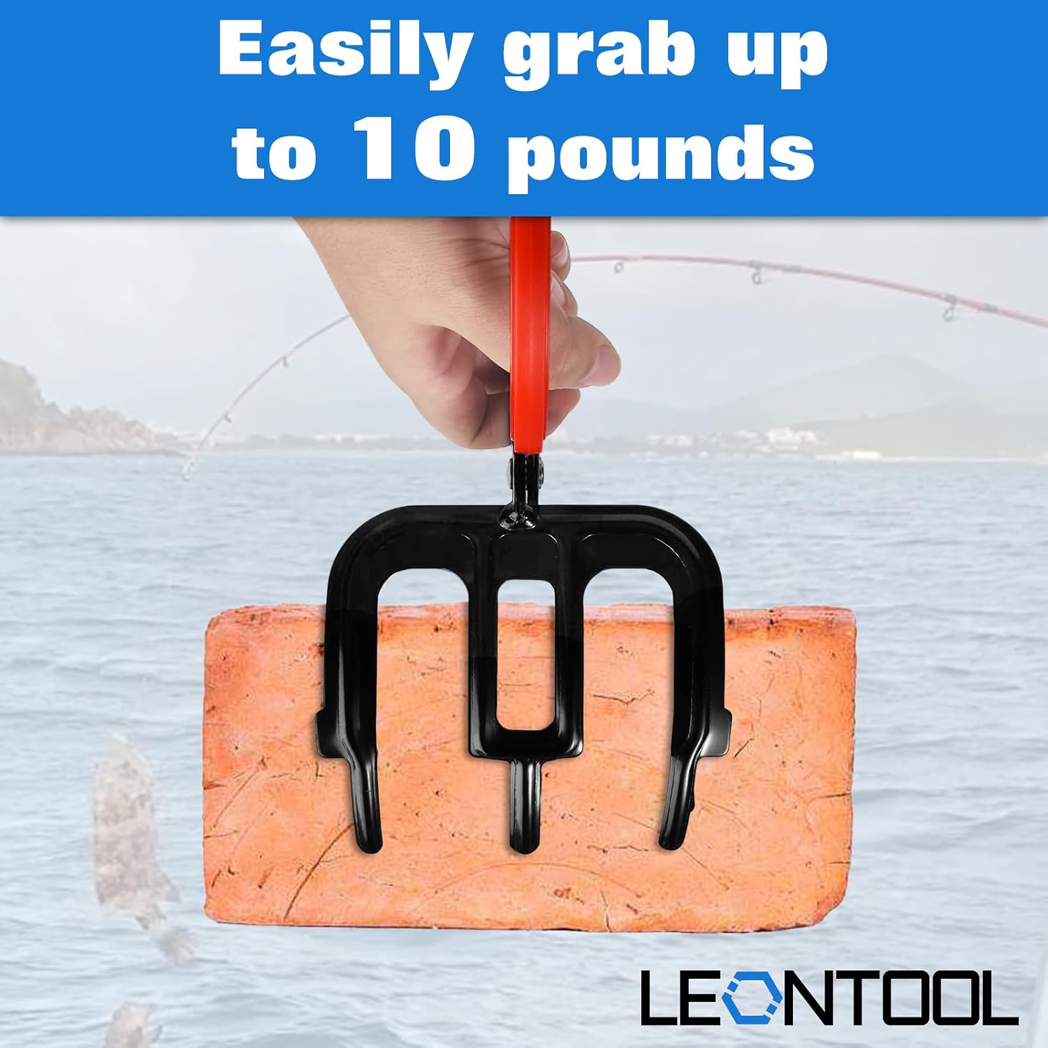 3 Claw Fish Grippers for Fishing, Non-Slip Lightweight Fishing Pliers Gripper, Metal Fishes Control Clamp Claw with Lanyard, Multifuctional Fish Grabber for Most Freshwater Fishes and Crabs