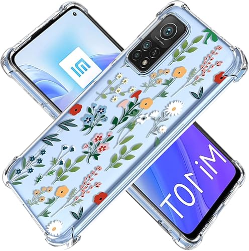 Funda para Mi 10T 5G/Mi 10T Pro 5G/Redmi K30S M2007J3SY Funda transparente con diseño de TPU suave absorción de golpes Slim Flower Garden Pattern