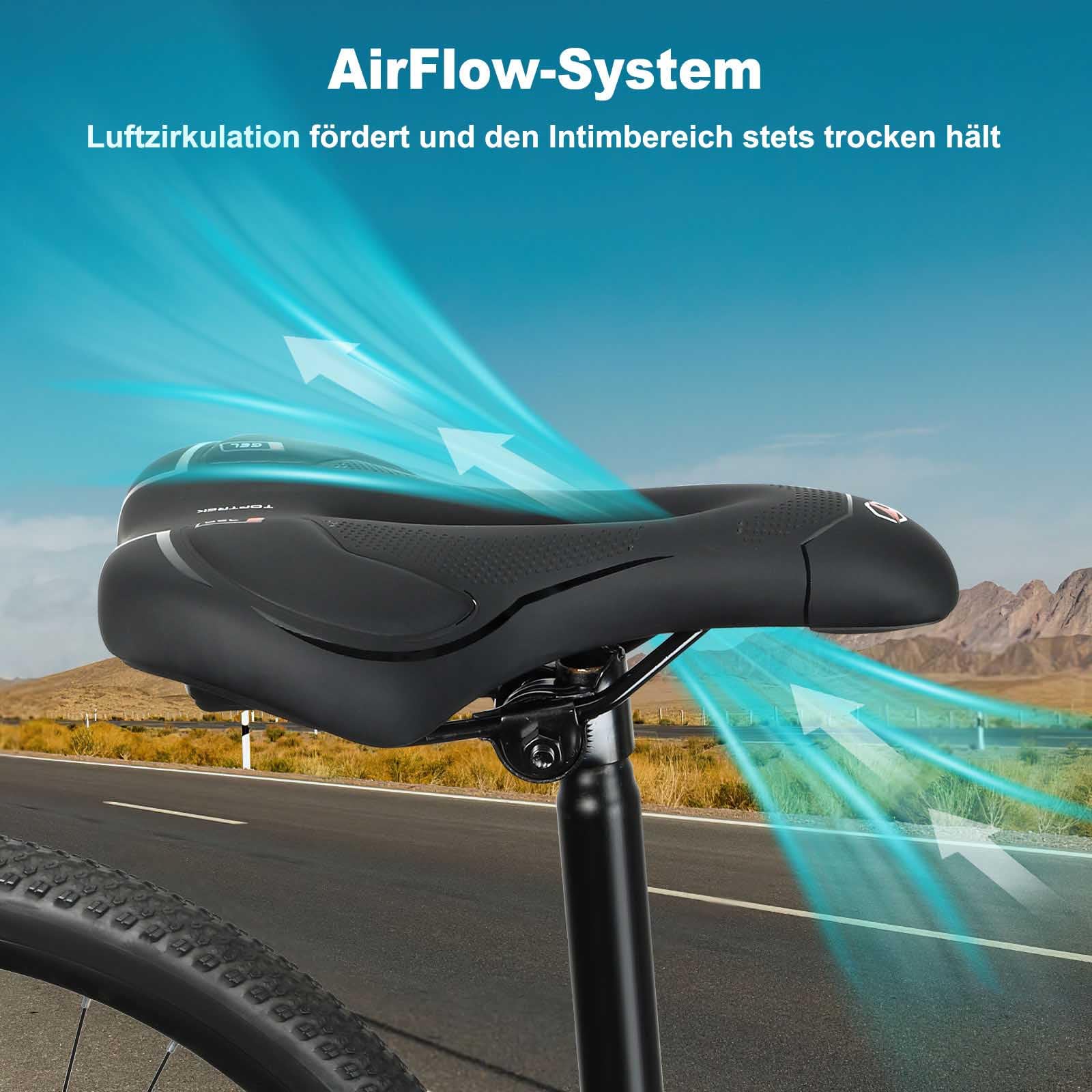 toptrek Fahrradsattel Herren Damen Bequem Weich, Ergonomischer Fahrrad Sattel, Schmerzfrei Radfahren, 2026 Neue Aufrüstung Fahrradsitz Atmungsaktiv Stoßdämpfend für E-Bike MTB Rennrad Cityrad