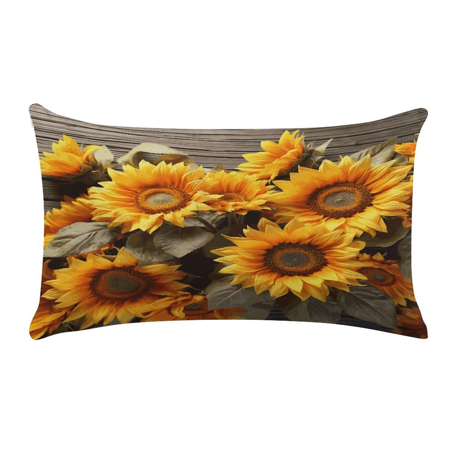 Plants Theme Sunflower Pillow Case Decorative Rectangle Throw Pillow Cover Soft Plush Pillowcase Cozy Cushion Case Modern Pillow Sham Cushion Cover for Bedroom Sofa Couch 20 X 12 Inch