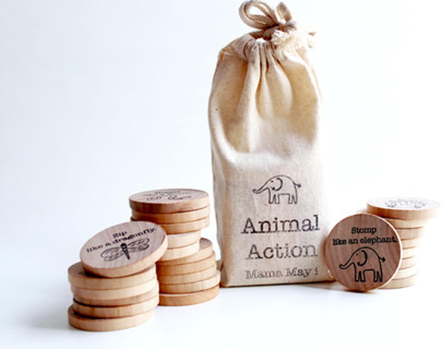 Animal Action Wooden Charades Game