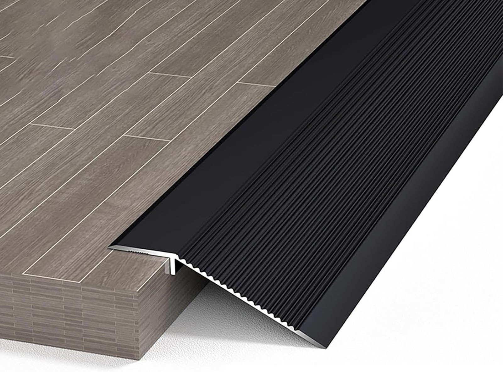 Rampa portátil de aluminio para silla de ruedas, superficie antideslizante para puertas, escalones y escaleras, ideal para uso doméstico, compatible con robot de barrido, duradera y segura