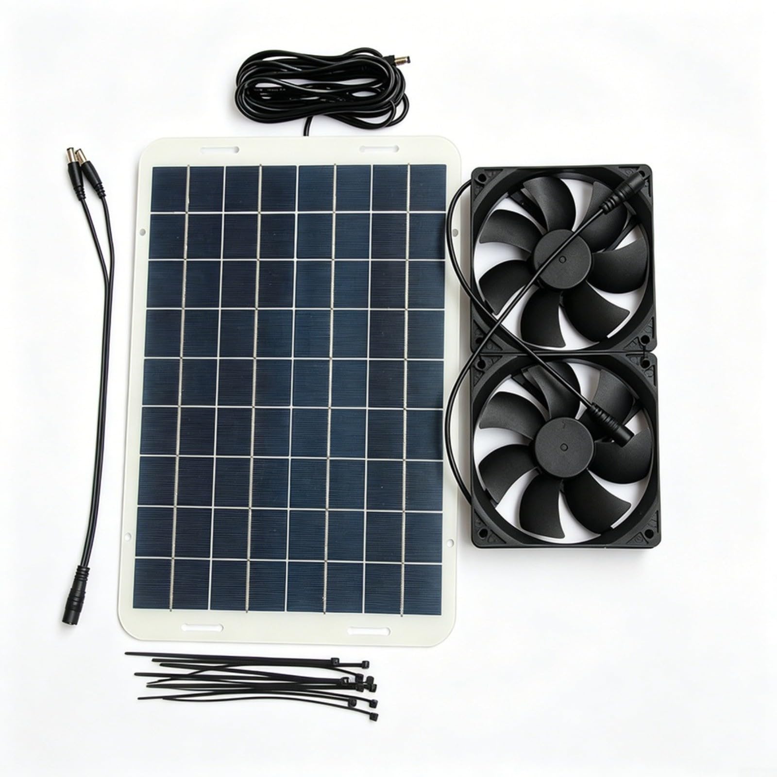Pannello solare da 15 W con due ventole per il raffreddamento e la circolazione dell'aria come fonte di energia alternativa