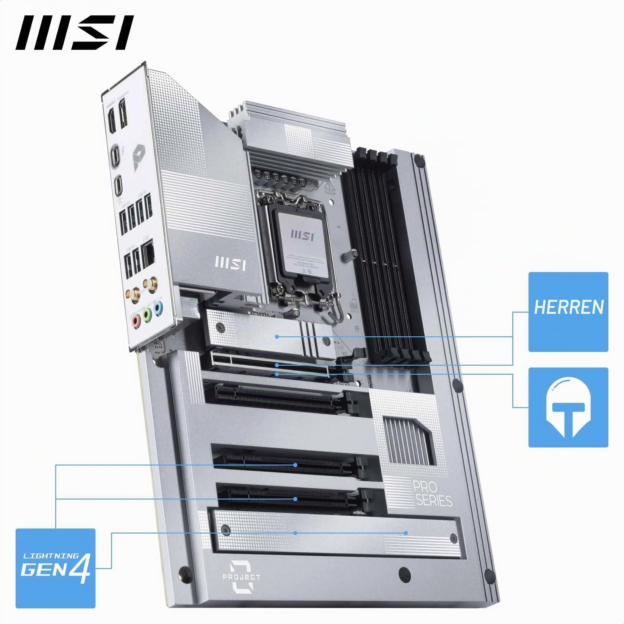 MSI PRO Z890-S WiFi PZ Mainboard, Back-Connect ATX – Unterstützt Intel Core Ultra Prozessoren (Series 2), LGA 1851 – DDR5 Memory Boost (8600+ MT/s OC), PCIe 5.0 x16, M.2 Gen5, Wi-Fi 7, 2,5G LAN