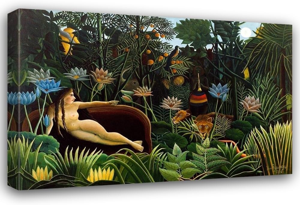 Rousseau, Henri 18x15 Gold Ornate Framed and Double Matted Museum Art Print Titled The Dream
