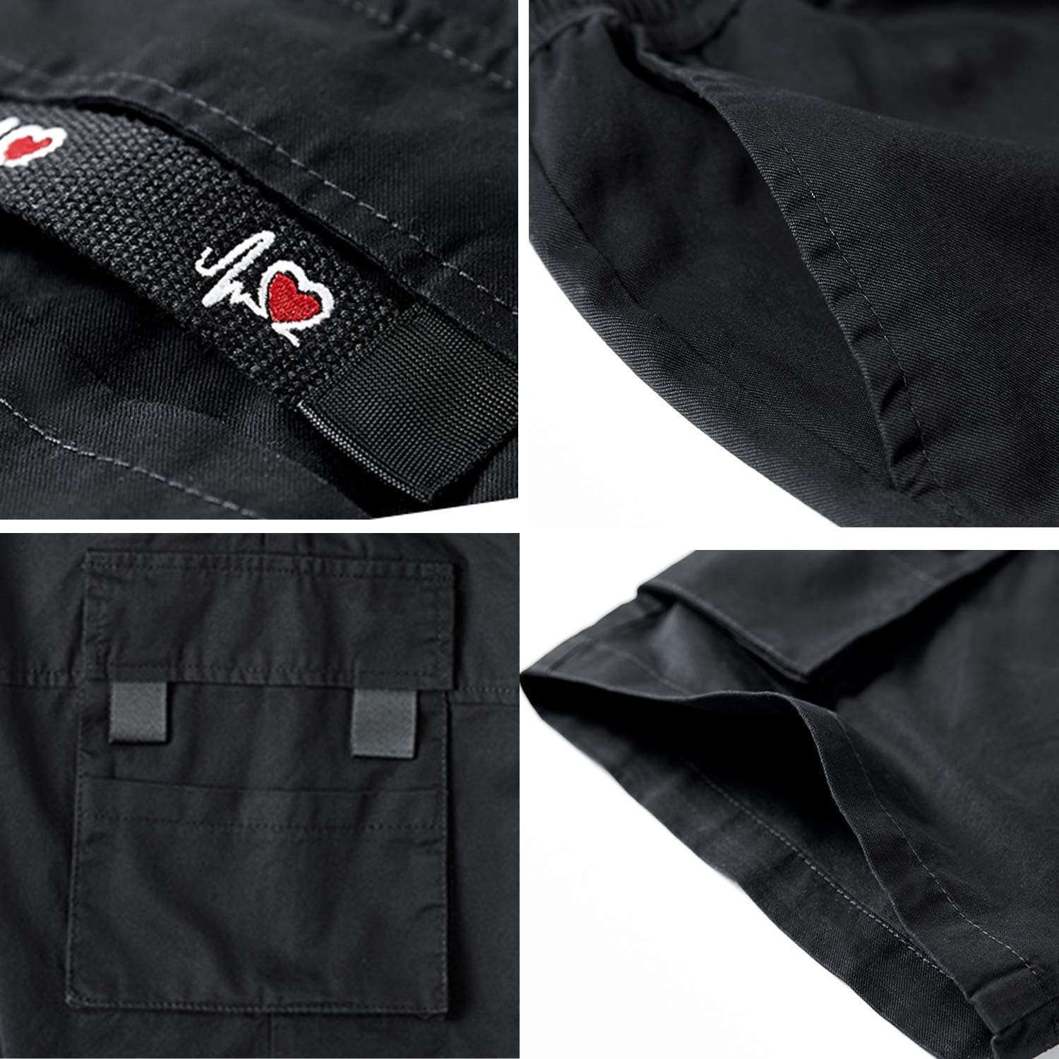 Vcansion Women's Casual Cotton Elastic Waist Drawstring Loose Fit Outdoor Multi-Pockets Cargo Shorts - Image 7