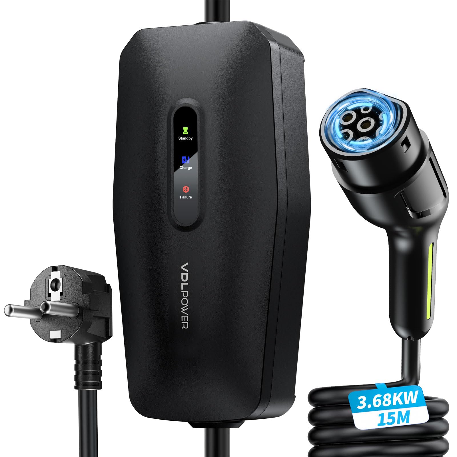 Ladekabel Typ 2, 3.68KW 15M Ladekabel Elektroauto, 16A EV La