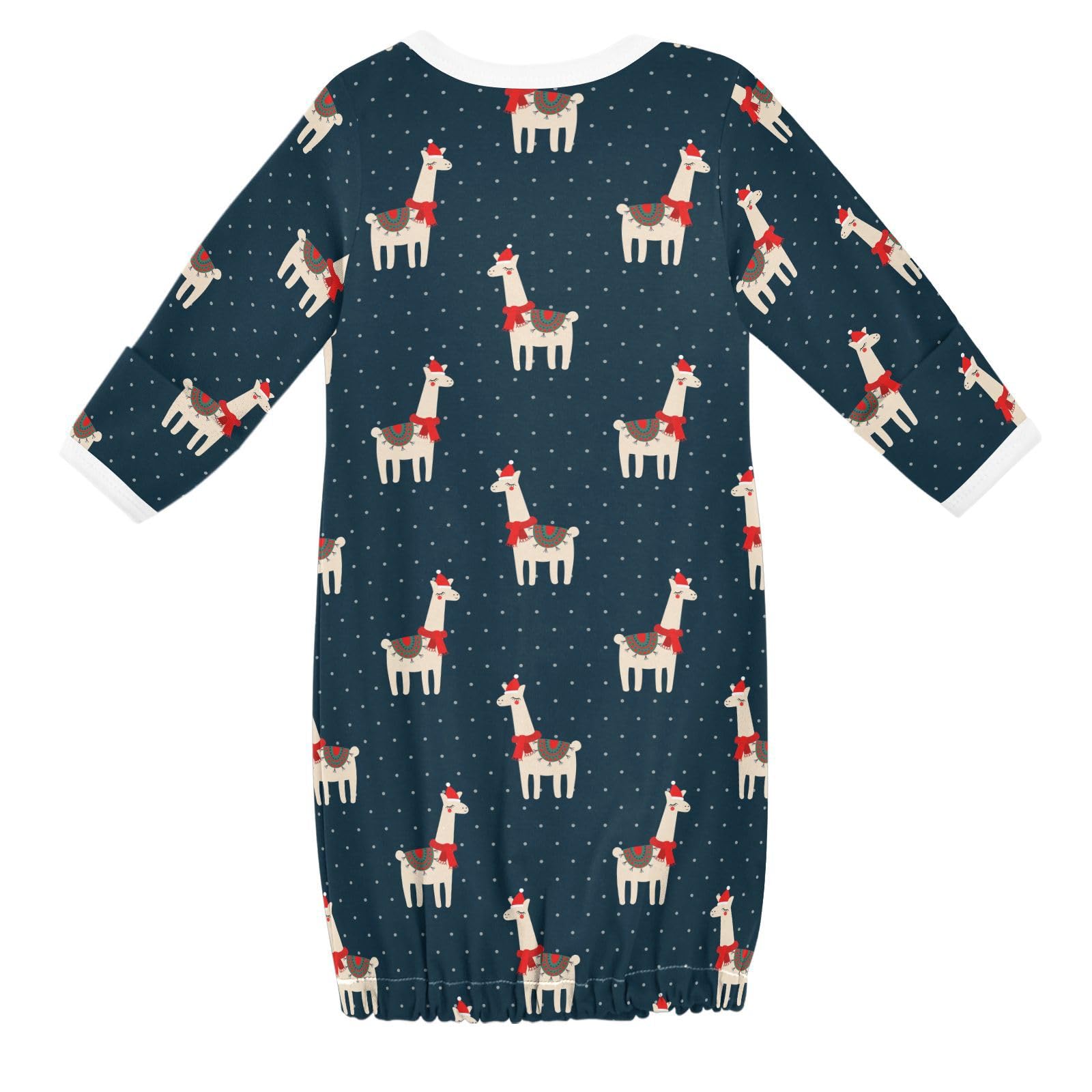WIFIU Christmas Cute Lama Hat Baby Girls Boys Sleeper Gown Cotton Nightgown Long Sleeve, Baby Nightdress Sleeping Clothes for Newborn 0-3 Months Multicolor