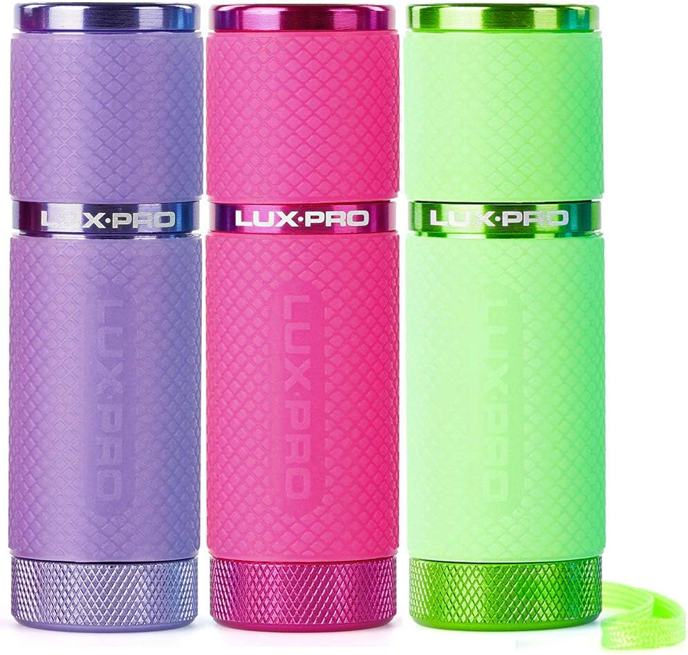 LUXPRO LP395 Gels Glow-in-The-Dark 9 LED Flashlight (Purple, Pink, Green)
