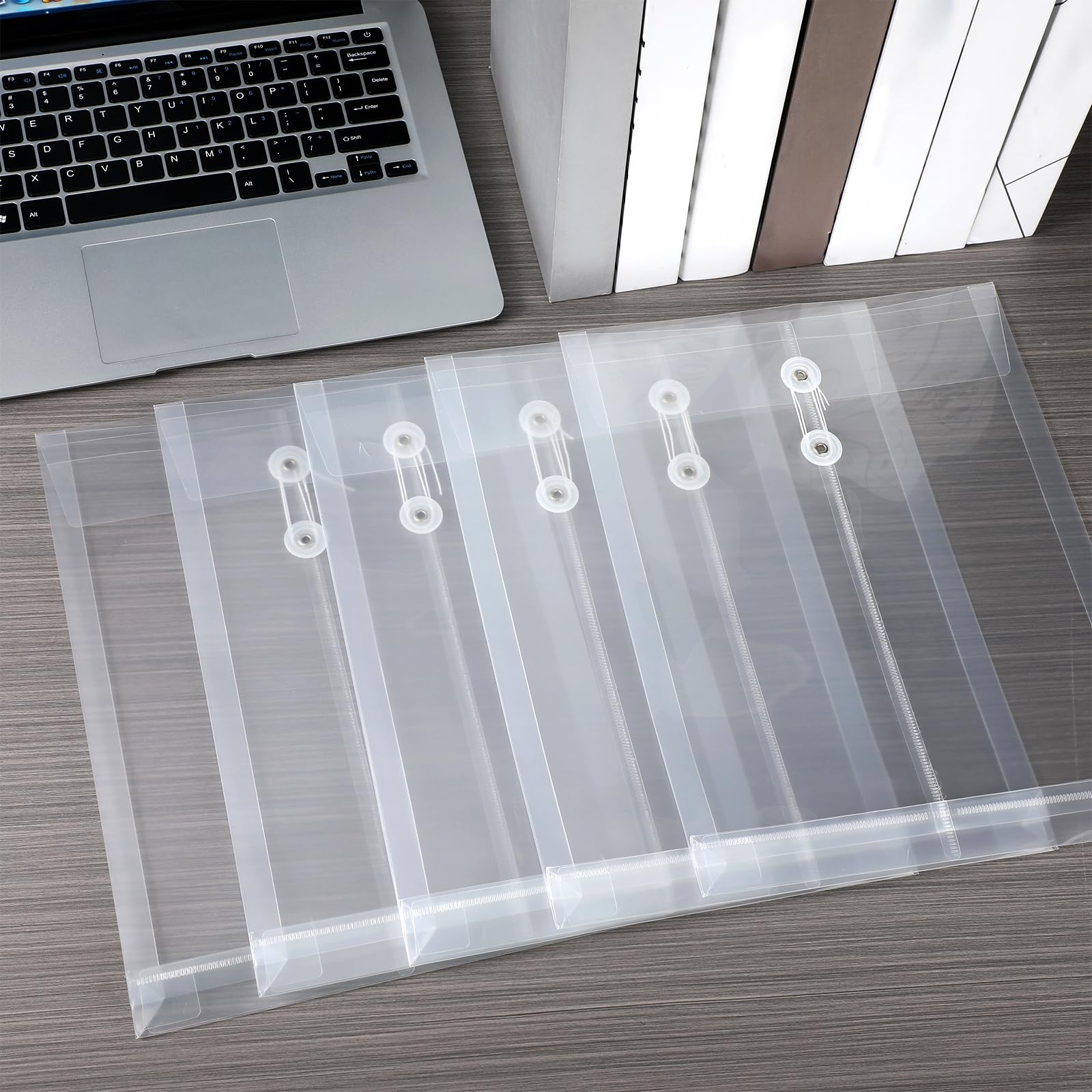 Transparente Kunststoff-Umschläge mit Kordelverschluss, erweiterbare Dokumentenmappe, wiederverwendbar, große Kapazität, für Schule, Büro und Zuhause, 50 Stück