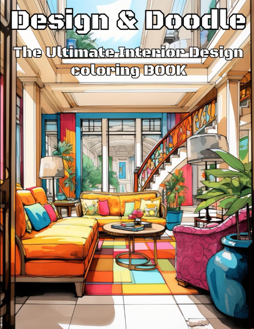 Design & Doodle: The Ultimate Interior Design Coloring Book: Boost Your Creativity with Stylish and Sophisticated interior designs